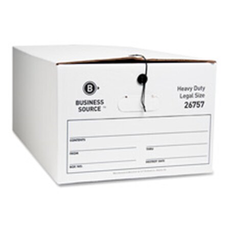 Business Source Storage Box- Legal- 15in.x24in.x10in.- 12-CT- White BSN26757